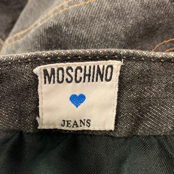 MOSCHINO JEANS Size M Black Denim Contrast Stitch Mini Skirt - Picture 4 of 4